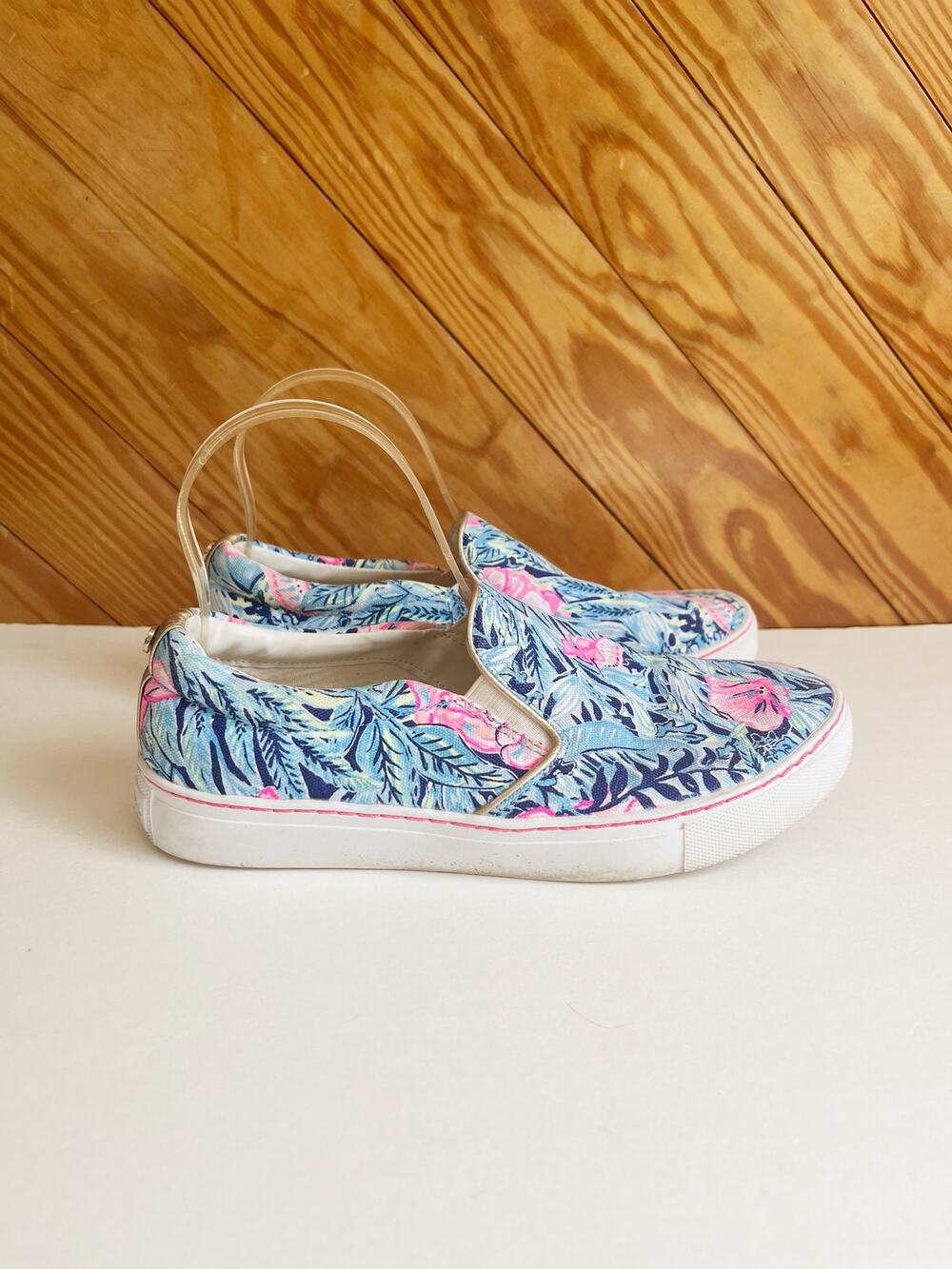 Lilly Pulitzer Julie Slip On Sneakers Lapis Blooms Print 7.5